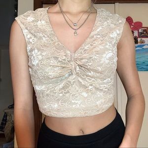 Super cute Vintage Rampage tan lace top